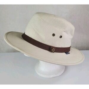 Wallaroo Hat Company Safari Hat Men L/XL Jamison Cream Brown UPF 50 Adjustable